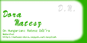 dora matesz business card